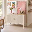 OVIALA - Buffet moderne 2 portes L100 cm en métal écru - Punchy - vignette