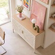 OVIALA - Buffet moderne 2 portes L100 cm en métal écru - Punchy - vignette