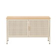 OVIALA - Buffet moderne 2 portes L100 cm en métal écru - Punchy - vignette