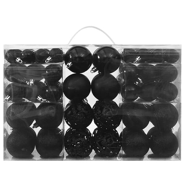 VIDAXL - vidaXL Ensemble de boules de Noël 100 pcs Noir - large