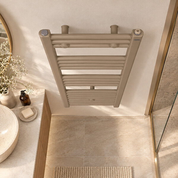 STANO - Radiateur sèche-serviettes eau chaude CODA 120 x 40 cm beige mat - large