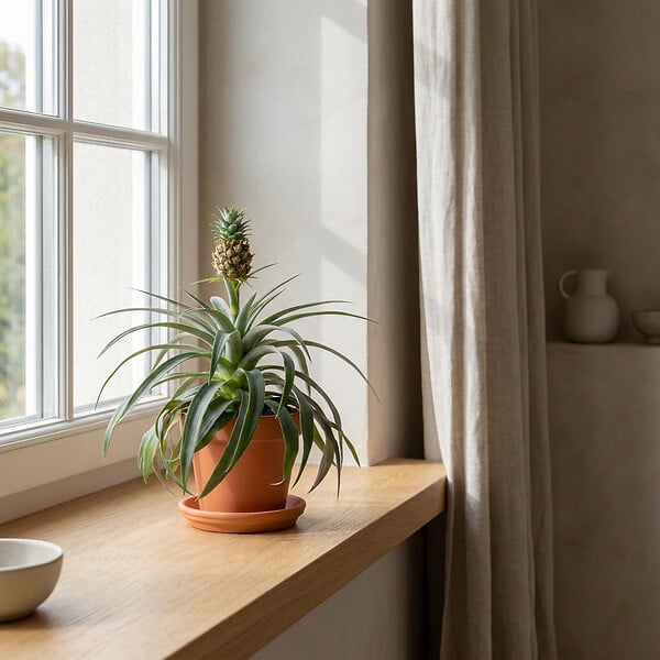 BLOOMIQUE - Ananas Mi Amigo - Ananas décoratif - Plante anti-ronflement - H. 30-40 cm - P. 12 cm - large