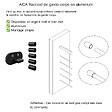AICA SANITAIRE - Garde-corps - Aluminium Noir - 100cm - Avec 5 traverses et 1 main courante - Pour intérieur et extérieur - Fixation latérale - vignette