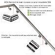 AICA SANITAIRE - Main courante - En acier inoxydable 304 - 180cm - Rampe escalier mural avec embouts - Pour intérieur et extérieur - Avec supports muraux - vignette