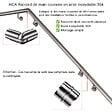 AICA SANITAIRE - Main courante, inox 304, rampe d'escalier ronde 150cm, avec 2 supports muraux, Ø42.4mm, en kit complet, intérieur & extérieur - vignette