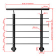 AICA SANITAIRE - Garde-corps - Aluminium Noir - 100cm - Avec 5 traverses et 1 main courante - Intérieur et extérieur - Rampe d'escalier pose latérale - vignette