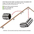 AICA SANITAIRE - Main courante inox 304 pour intérieur et extérieur -couleur marron Design bois naturel- en 80cm- Fixation murale incluse - vignette
