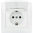 ZENITECH - Prise Schuko à clapet encastrée - Blanc - Zyna - Zenitech - vignette