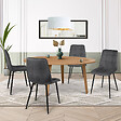 ID MARKET - Lot de 4 chaises MILA en velours gris foncé pour salle à manger - vignette