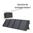 PROTEC - Panneau solaire portatif SolarTec 120W 18V 6,6A 4 pans monocristallins + USB A-C - Protec - vignette