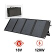 PROTEC - Panneau solaire portatif SolarTec 120W 18V 6,6A 4 pans monocristallins + USB A-C - Protec - vignette