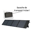 PROTEC - Panneau solaire portatif SolarTec 200 - 200w 18V 6,6A - 4 pans monocristallins - Port USB A-C - Câble DC - Protec - vignette