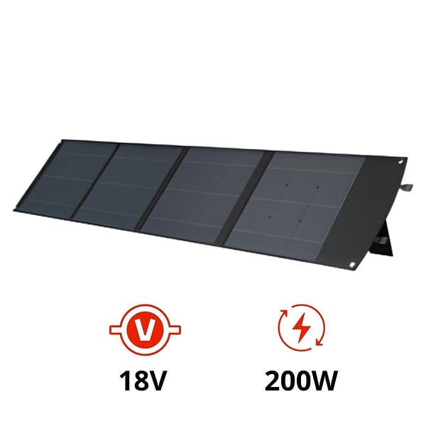 PROTEC - Panneau solaire portatif SolarTec 200 - 200w 18V 6,6A - 4 pans monocristallins - Port USB A-C - Câble DC - Protec - large