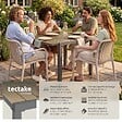 TECTAKE - Table de jardin en aluminium extensible noir marron aspect bois 80 120 x 80 x 74 cm - vignette
