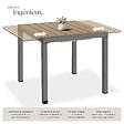 TECTAKE - Table de jardin en aluminium extensible noir marron aspect bois 80 120 x 80 x 74 cm - vignette