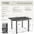 TECTAKE - Table de jardin extensible, résistante aux intempéries, pour 4 à 6 personnes, aspect bois, noir, 80–120 x 80 x 74 cm - vignette