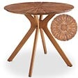 TECTAKE - Table de jardin Pollensa, ronde, résistante aux intempéries, en bois d'acacia massif marron - vignette