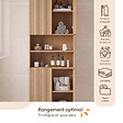 ID MARKET - Meuble armoire colonne salle de bain VICTOR 4 portes 2 niches effet lattes - vignette