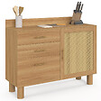 ID MARKET - Buffet bas de cuisine 120 cm DENISE en cannage - vignette