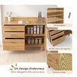 ID MARKET - Buffet bas de cuisine 120 cm DENISE en cannage - vignette