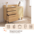 ID MARKET - Buffet bas de cuisine 120 cm DENISE en cannage - vignette
