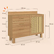 ID MARKET - Buffet bas de cuisine 120 cm DENISE en cannage - vignette