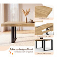 ID MARKET - Ensemble table à manger extensible rectangle PHOENIX 4-8 personnes bois et noir 160 - 200 cm et 6 chaises MILA en velours noir - vignette