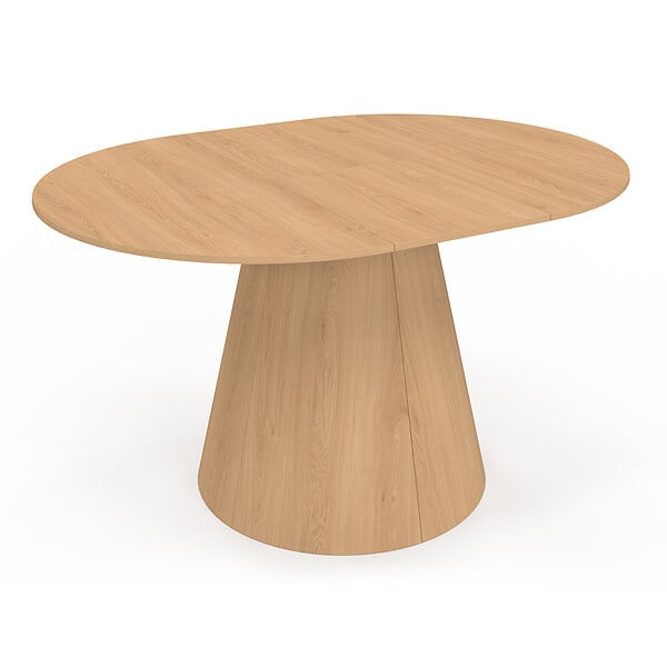 ID MARKET - Table à manger ronde extensible ANGELE 4-8 personnes bois effet hêtre 110-150 cm - large