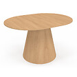 ID MARKET - Table à manger ronde extensible ANGELE 4-8 personnes bois effet hêtre 110-150 cm - vignette