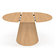ID MARKET - Table à manger ronde extensible ANGELE 4-8 personnes bois effet hêtre 110-150 cm - vignette