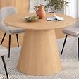ID MARKET - Table à manger ronde extensible ANGELE 4-8 personnes bois effet hêtre 110-150 cm - vignette