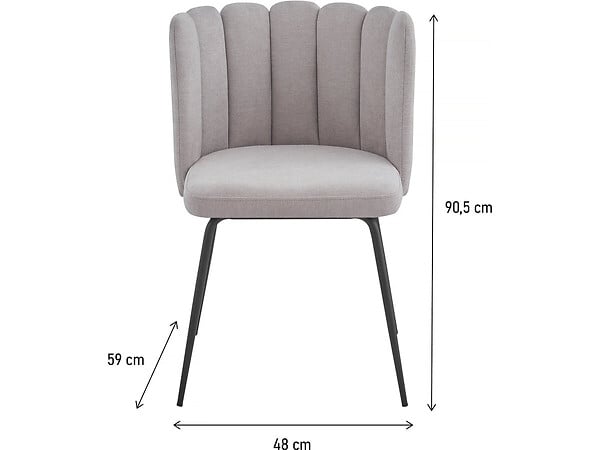 HABITAT ET JARDIN - Lot de 2 chaises en tissu "Anja" - Gris - large