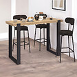 ID MARKET - Table haute de bar extensible PHOENIX 2-4 personnes bois et noir 110 - 150 cm - vignette