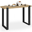 ID MARKET - Table haute de bar extensible PHOENIX 2-4 personnes bois et noir 110 - 150 cm - vignette