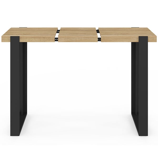 ID MARKET - Table haute de bar extensible PHOENIX 2-4 personnes bois et noir 110 - 150 cm - large