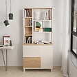 HABITAT ET JARDIN - Bibliothèque en bois " Mood " - 85,2 x 187,8 x 35 cm - Sable / Chêne - vignette