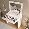 HABITAT ET JARDIN - Coiffeuse en bois " Monroe " - 80 x 147 x 42,5 cm - Blanc - vignette
