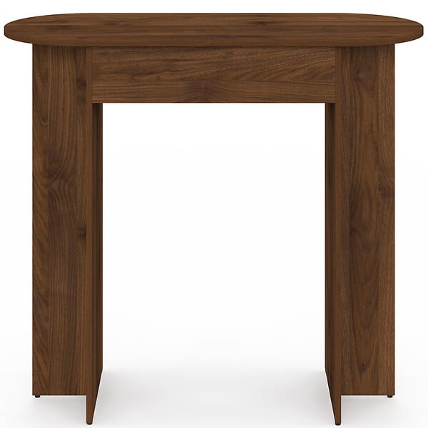 ID MARKET - Console 1 tiroir ovale MARTHE noyer - large