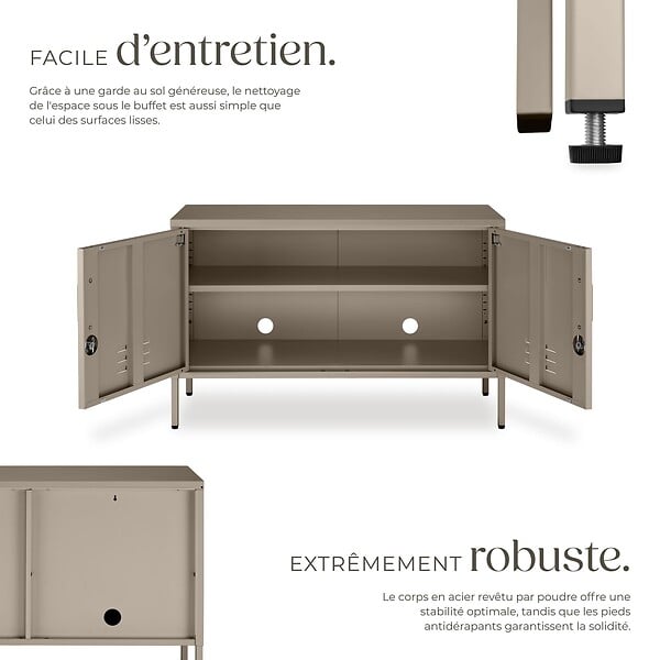 TECTAKE - Buffet taupe - large