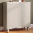 ID MARKET - Buffet d'appoint 2 portes bois 70 cm BERTILLE coloris beige - vignette