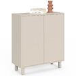 ID MARKET - Buffet d'appoint 2 portes bois 70 cm BERTILLE coloris beige - vignette
