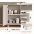 ID MARKET - Buffet d'appoint 2 portes bois 70 cm BERTILLE coloris beige - vignette