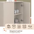 ID MARKET - Buffet d'appoint 2 portes bois 70 cm BERTILLE coloris beige - vignette