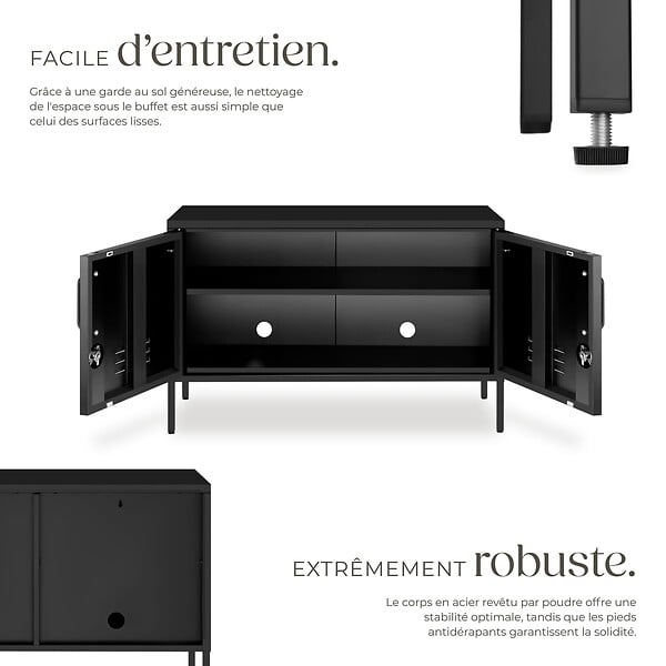 TECTAKE - Buffet noir - large