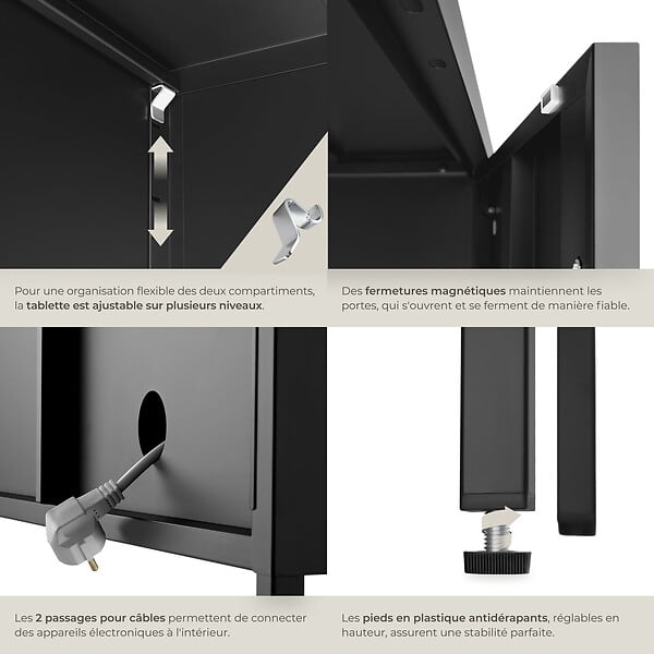 TECTAKE - Buffet noir - large