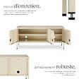 TECTAKE - Buffet métallique élégant design minimaliste crème 120x37 5x55 5 cm 2 compartiments 3 portes verrouillables clés - vignette