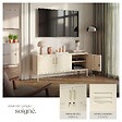 TECTAKE - Buffet métallique élégant design minimaliste crème 120x37 5x55 5 cm 2 compartiments 3 portes verrouillables clés - vignette