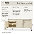 TECTAKE - Buffet métallique élégant design minimaliste crème 120x37 5x55 5 cm 2 compartiments 3 portes verrouillables clés - vignette