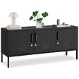 TECTAKE - Buffet métallique noir 120x38x56cm 2 compartiments réglables, 3 portes verrouillables et clés - vignette