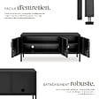 TECTAKE - Buffet métallique noir 120x38x56cm 2 compartiments réglables, 3 portes verrouillables et clés - vignette